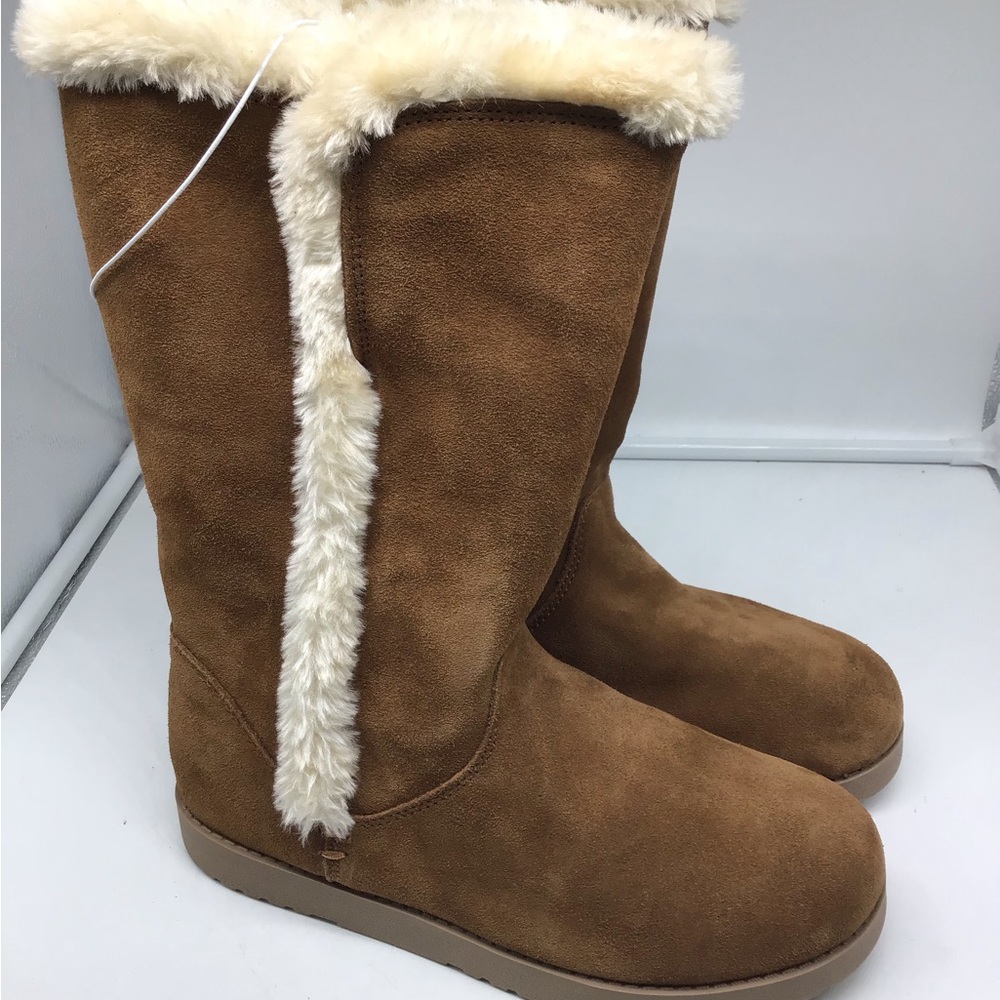 Universal Thread Carmel Brown Suede Tall Faux Fur Boot - Picture 7 of 9